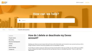 How do I delete or deactivate my Devex account? – Devex