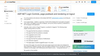 ASP.NET Login Controls, page postback and rendering on logout ...