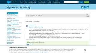 Register for a Dev Hub Org - Salesforce Developer Community