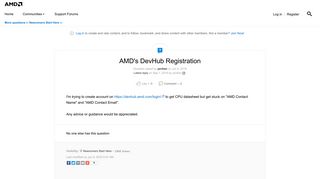 AMD's DevHub Registration | Community