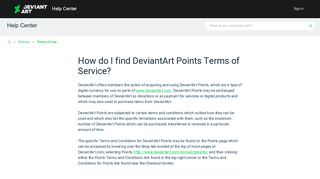 How do I find DeviantArt Points Terms of Service? - DeviantArt ...