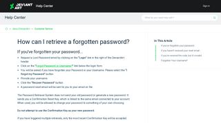 How can I retrieve a forgotten password? - DeviantArt Knowledge Base