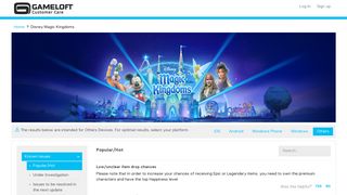 Disney Magic Kingdoms - Customer Care