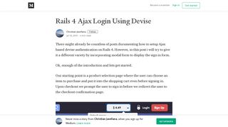 Rails 4 Ajax Login Using Devise – Christian Javellana – Medium