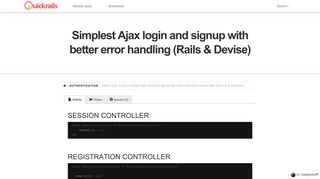 Simplest Ajax login and signup with better error handling (Rails ...