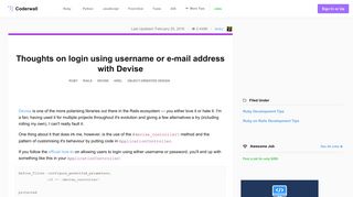 Thoughts on login using username or e-mail address with Devise