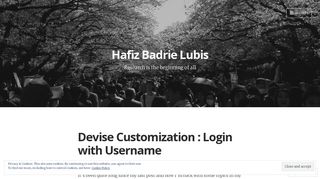 Devise Customization : Login with Username – Hafiz Badrie Lubis