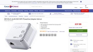 Buy DEVOLO dLAN 500 WiFi Powerline Adapter Add-on | Free ...