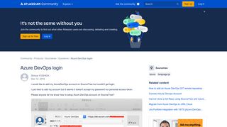 Azure DevOps login - Atlassian Community