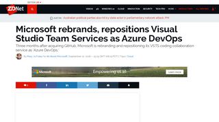 Microsoft rebrands, repositions Visual Studio Team Services as Azure ...