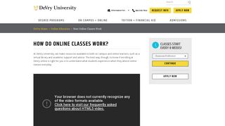How Do Online Classes Work | DeVry Online Class Information