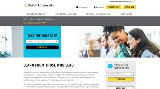 Our Committed On Campus and Online University Faculty | DeVry