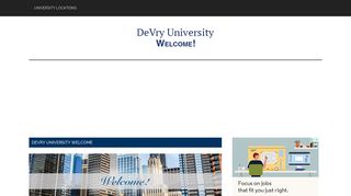 DeVry Welcome – DeVry University Welcome – DeVry Student Portal