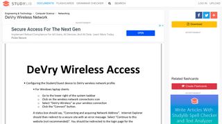 DeVry Wireless Network - studylib.net