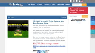 50 Free Points with Dollar General Mtn Dew General Store - Free Stuff ...