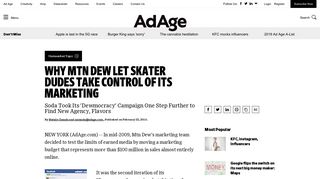Digital A-List 2010: Mtn Dew Lets Skaters Control Marketing | Special ...