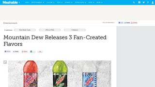 Mountain Dew Releases 3 Fan-Created Flavors - Mashable