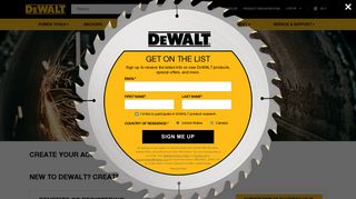 Sign up | DEWALT