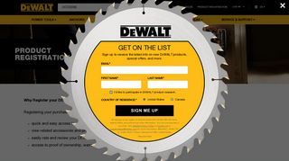 Product Registration | DEWALT