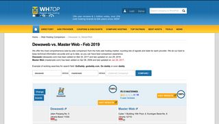 Dewaweb vs. MasterWeb 2018 - Compare web hosting companies