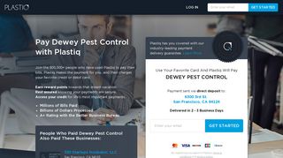 Pay Dewey Pest Control with Plastiq