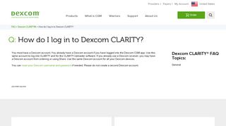 How do I log in to Dexcom CLARITY? | Dexcom