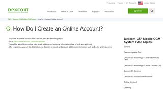 How Do I Create an Online Account? | Dexcom