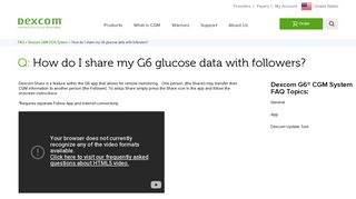 How do I share my G6 glucose data with followers? | Dexcom