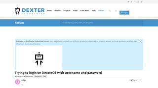 Trying to login on DexterOS with username and password - DexterOS ...