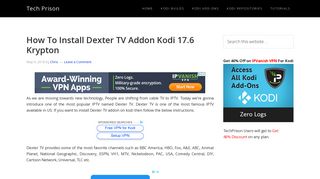 How To Install Dexter TV Addon Kodi 17.6 Krypton | Tech Prison