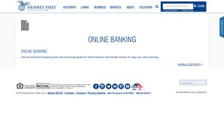 ONLINE BANKING - Deseret First Credit Union - DFCU