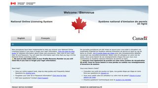National Online Licensing System / Système national d'émission de ...