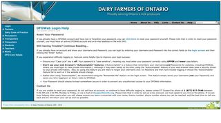 DFOWeb Login Help - Dairy Farmers of Ontario