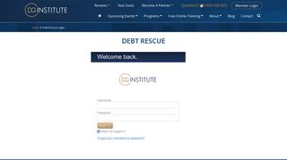 Debt Rescue Login - Dominique Grubisa - DG Institute