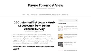 DGCustomerFirst Login – Grab $1,000 Cash from Dollar General Survey