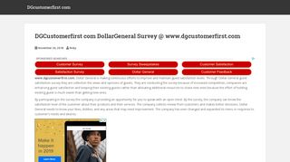 DGCustomerfirst com DollarGeneral Survey @ www.dgcustomerfirst.com
