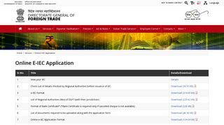 Online E-IEC Application | Directorate General of Foreign ... - DGFT