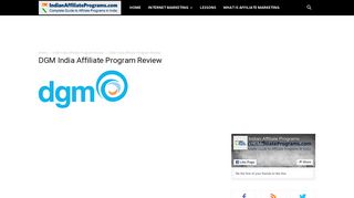 DGM India Affiliate Program Review -