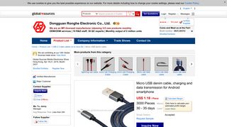 China Micro USB denim cable from Dongguan Manufacturer ...