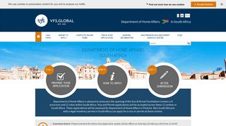 DHA Visa Information - South Africa - Home Page - VFS Global