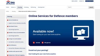 Online Services for Defence members - Defence Housing Australia