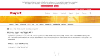 How to login my VigorAP? - DrayTek Corp.