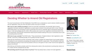 Deciding Whether to Amend Old Registrations - Apartment Law Insider