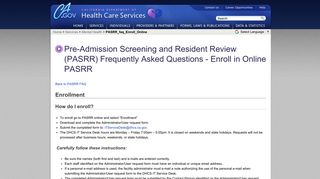 Enroll in Online PASRR - California Department of Health Care Services