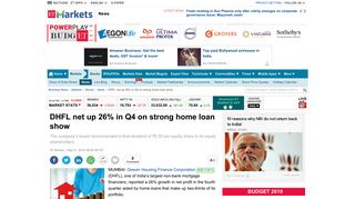 DHFL net up 26% in Q4 on strong home loan show - The Economic ...