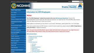 NC Public Health: Information for Employees