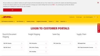 Login to Customer Portals and Tools | DHL | United Kingdom