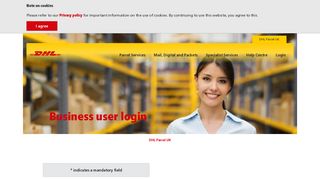 Business customer user login | DHL Parcel UK | English