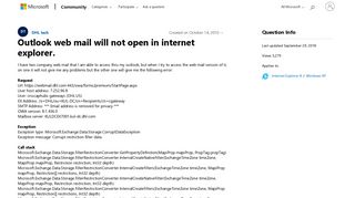 Outlook web mail will not open in internet explorer. - Microsoft ...