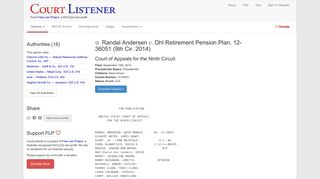 Randal Andersen v. Dhl Retirement Pension Plan – CourtListener.com